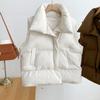 Harajuku Elegant Jacket Vest Women Autumn Winter New Korean Chic Loose Vest Solid Warm Coat Turn-down Collar Zipper Sleeveless Coat