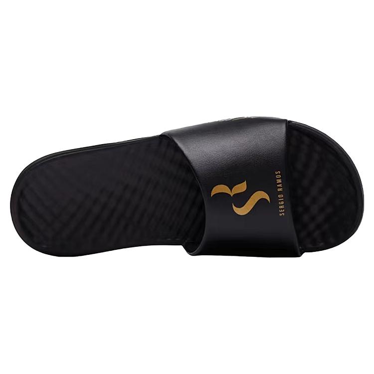 Mizuno Alpha SR4 Slide Slippers Unisex Black Gold P1GJ230401