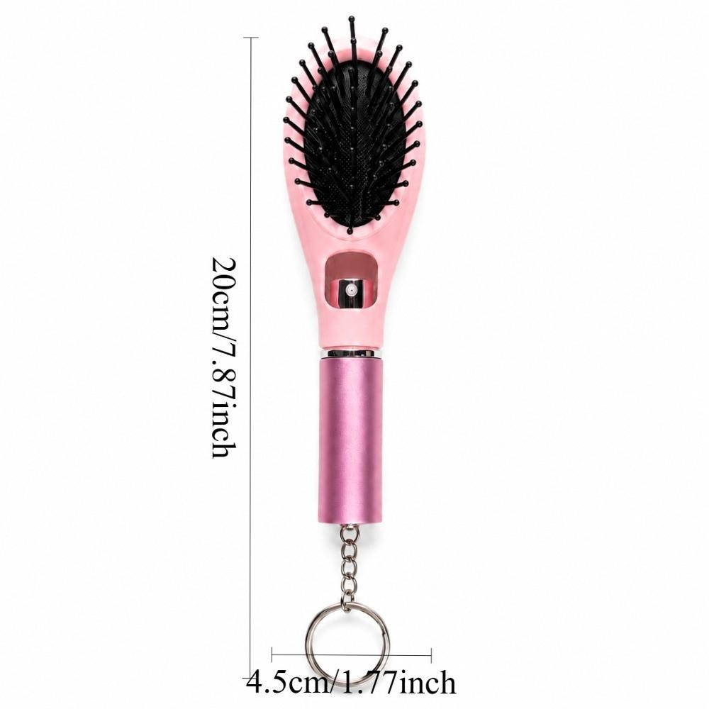 Hair Care Spray Massage Comb Multi-Function Hair Brush with Keychain Misting Hair Brush Outdoor