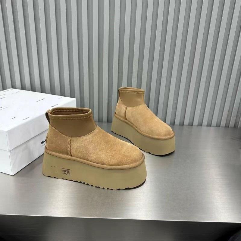 

New Women s Shoes for Autumn and Winter: Height-increasing, Thick-soled, Short-top, Big-headed Shoes 40 коричневий