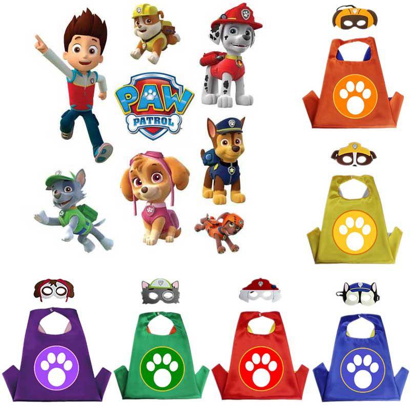Vibrant Paw Patrol Cosplay Set For Kids With Colorful Cloak And Mask Included