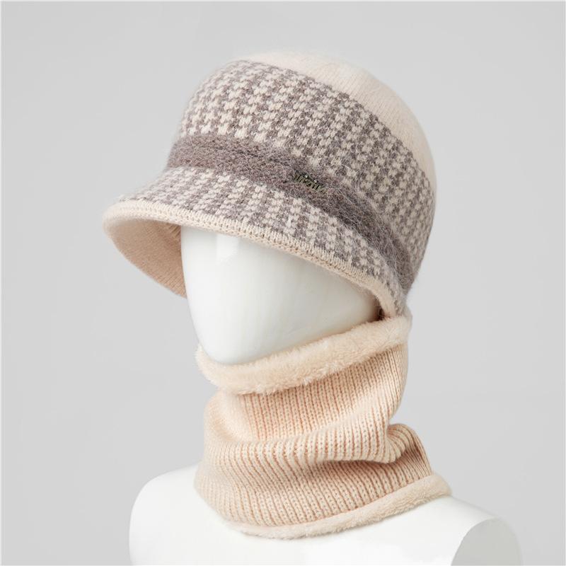 Hat Female Autumn and Winter Rabbit Hair Thermal Basin Hat Fleece Thickened Wool Hat