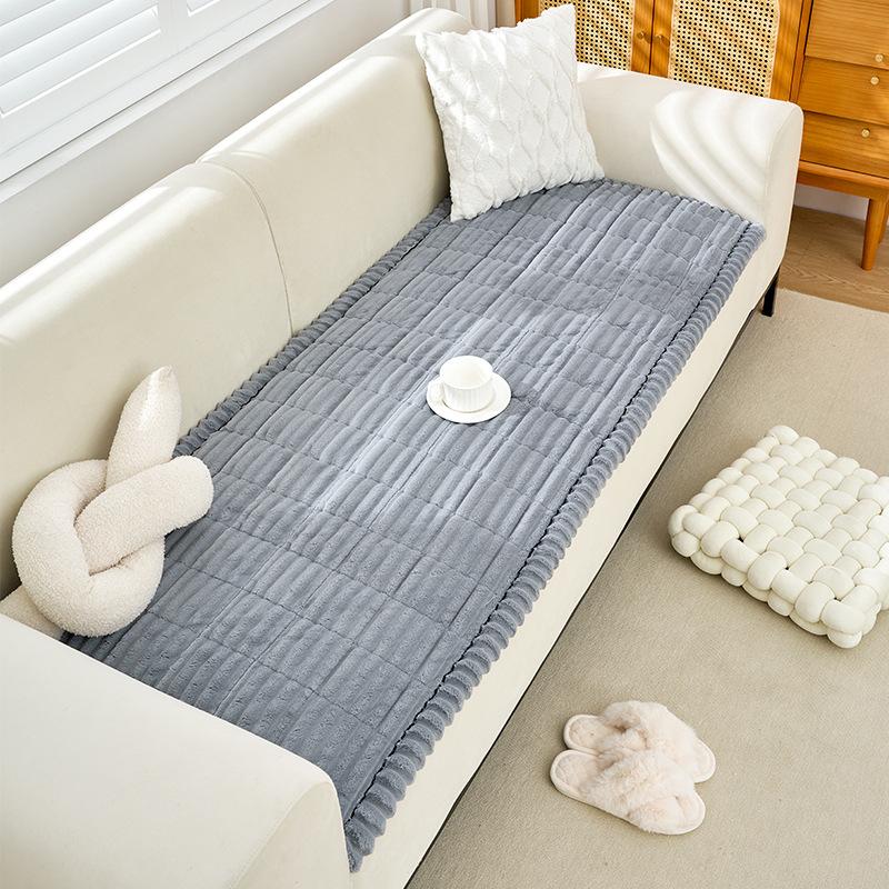 Plush Sofa Cushion Winter Padded Thickened Sofa Non-slip Cushion Premium Feeling Sofa Cover Cover