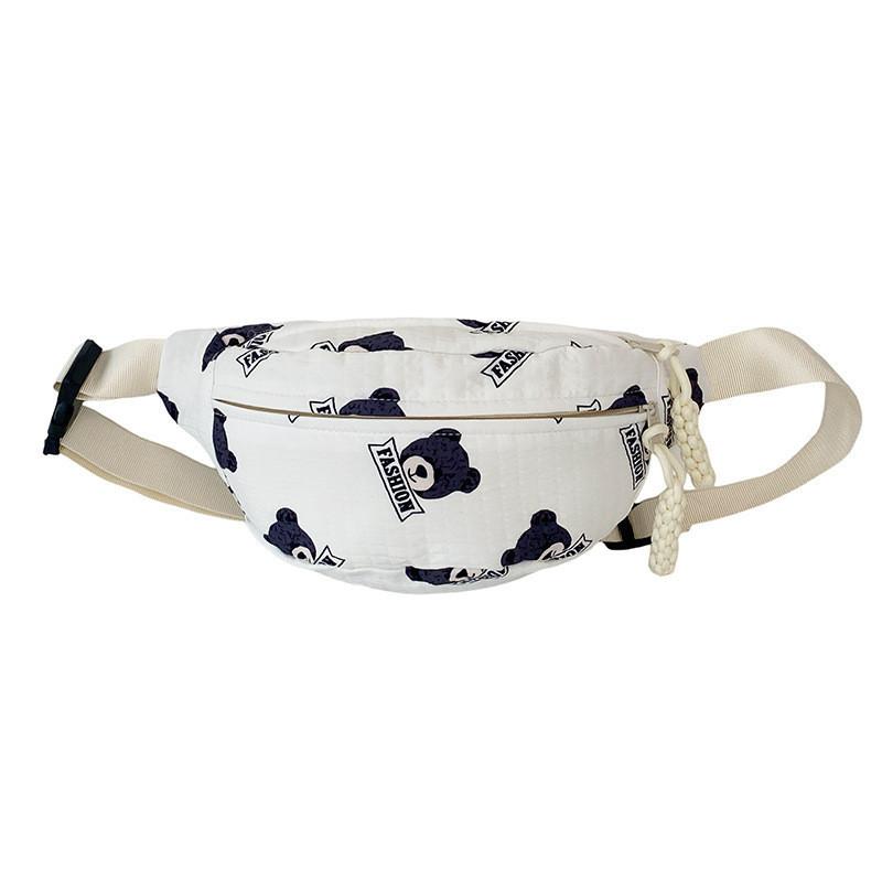 Trendy Nylon Bear Print Chest Bag For Casual Wear With Stylish Fresh Sweet Design