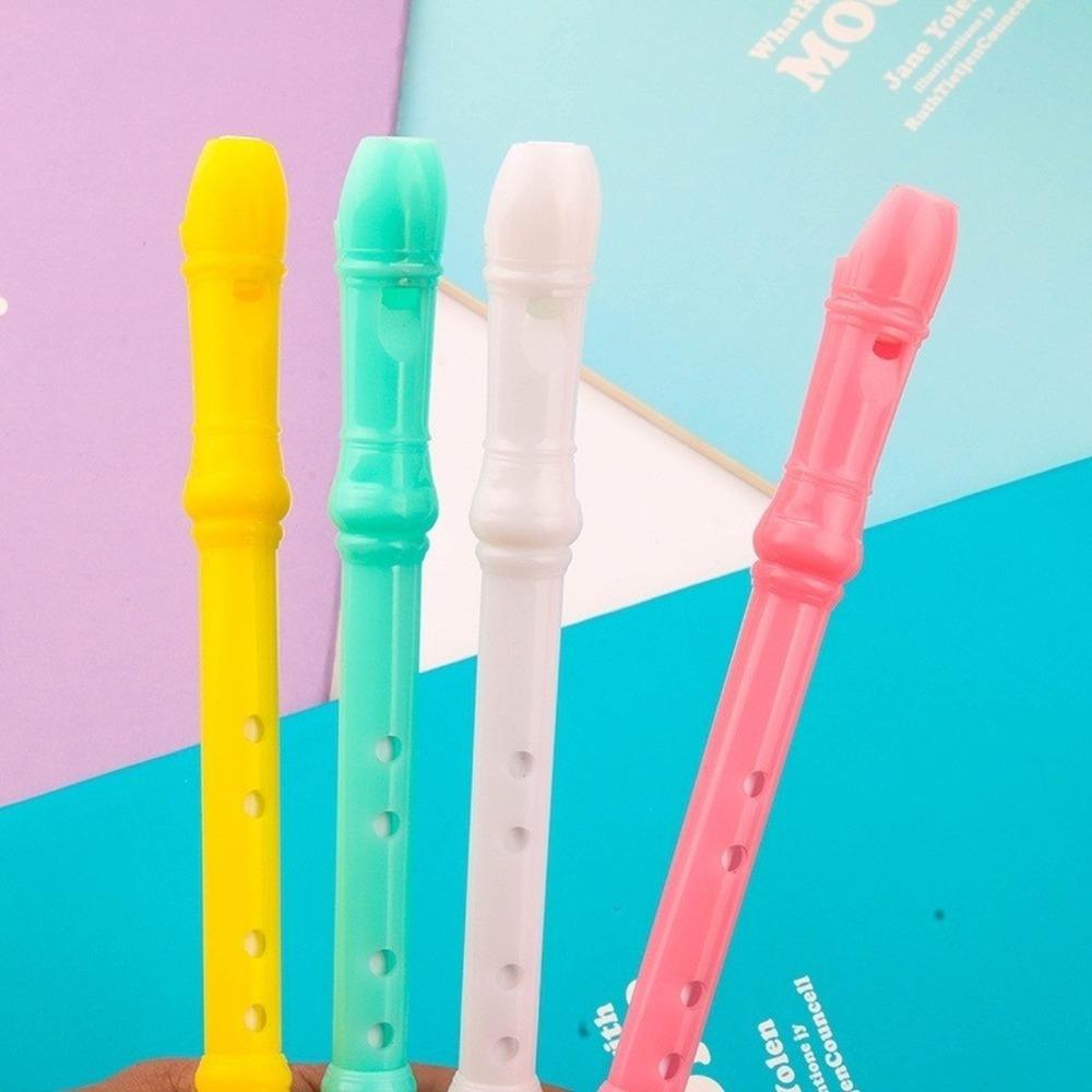 4pcs School Stationery Gel Pens Candy Color Mini Clarinet Shape Creative Cartoon Flute Writing Supplies Student Gifts