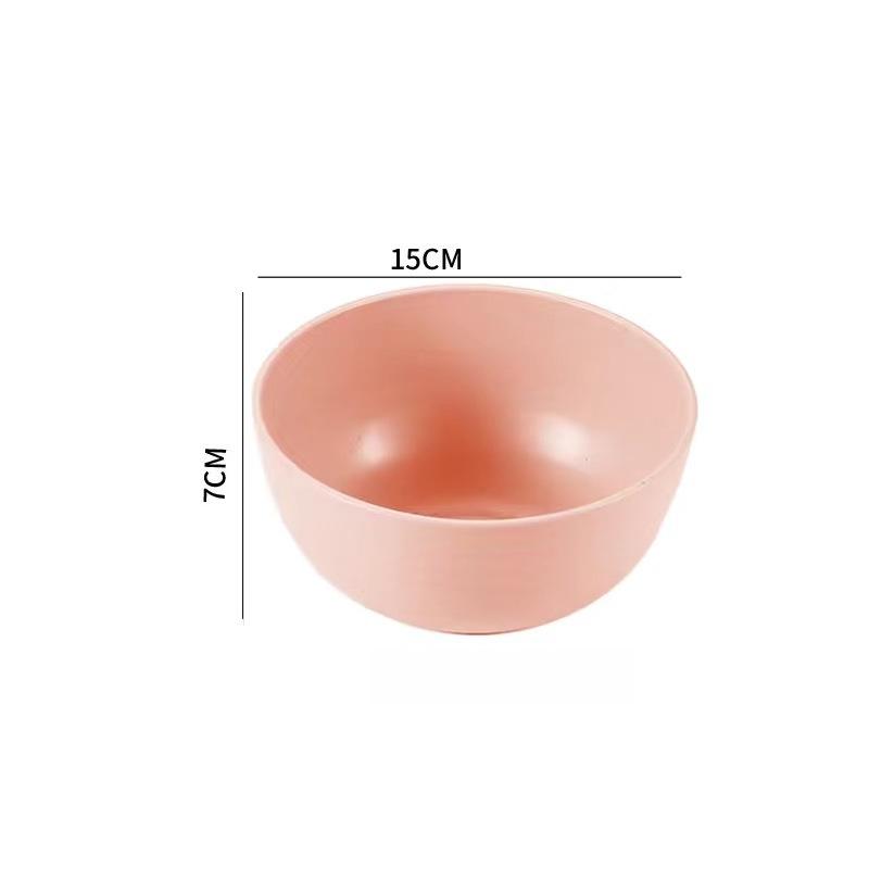 Ramen Salad Bowl Set 15cm Classic Wheat Straw PP Plastic Bowl for Office Workers Students for Dormitory Instant Noodle