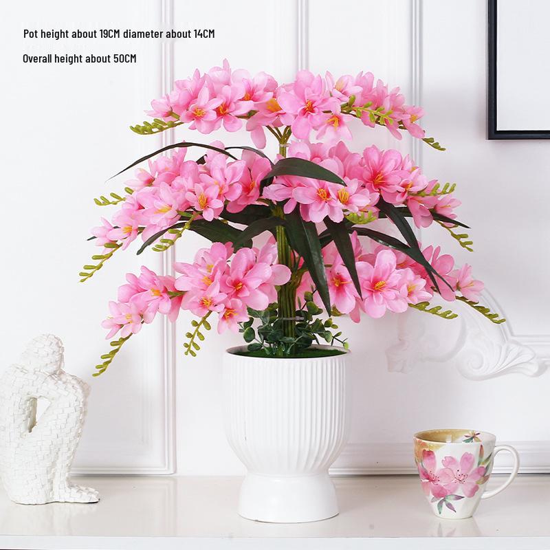 Artificial Phalaenopsis Flower Set: Indoor TV Cabinet Decor