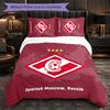 Spartak Moscow 3 Piece Bedding Set Soft Duvet Cover Set with Pillowcases Printed Bedroom Decor Set for Home