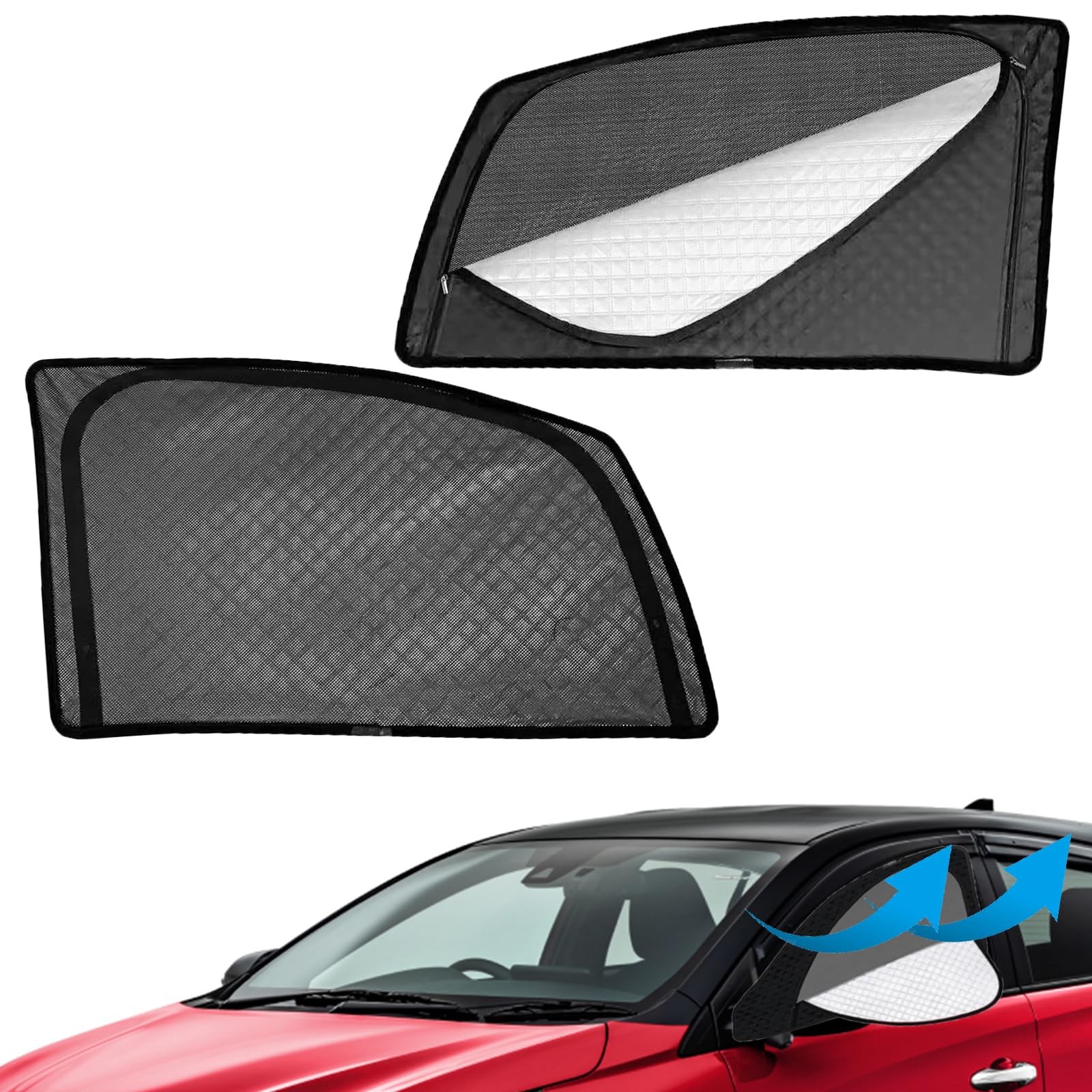 

Улучшенный совместимый с Noah 80 магнитный для бокового стекла автомобиля автомобиль встроенная автомобильная сетка салон автомобиля москитная УФ УФ насекомое легко надевать и снимать 2 чёрный