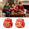 Durable Tinplate Package Box Cartoon Gift Bag Red Gift Box Blessing Words Thicken Packing Box Chinese New Year