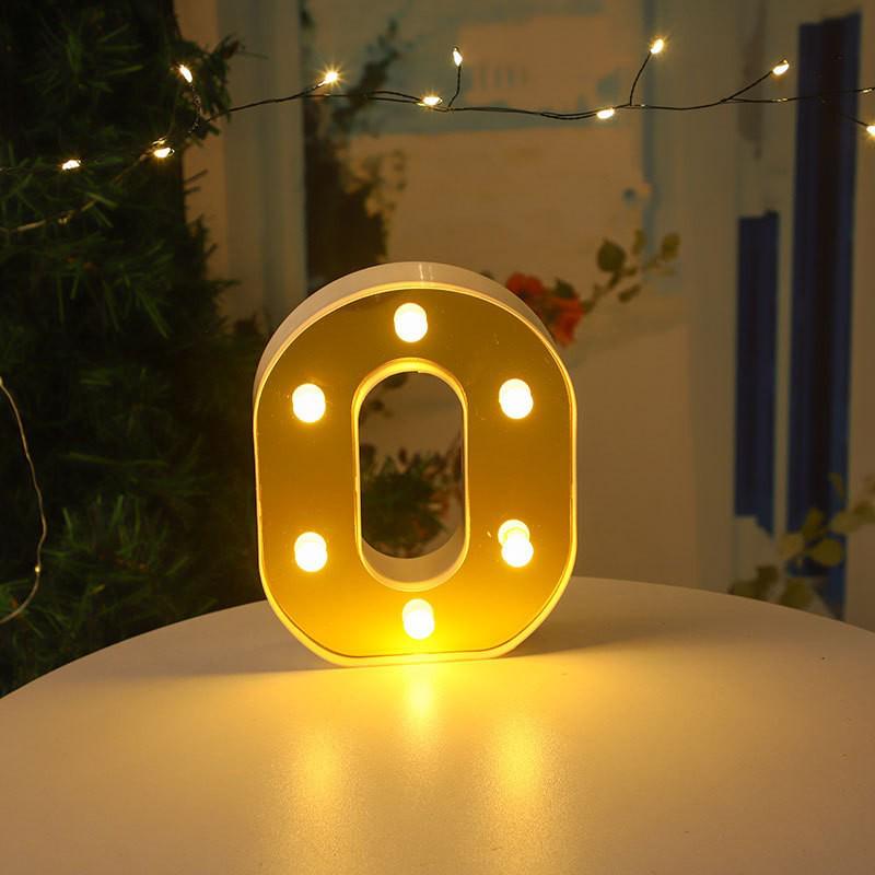 Gold LED Mirror Letter Lights - Romantic Birthday and Festive Décor