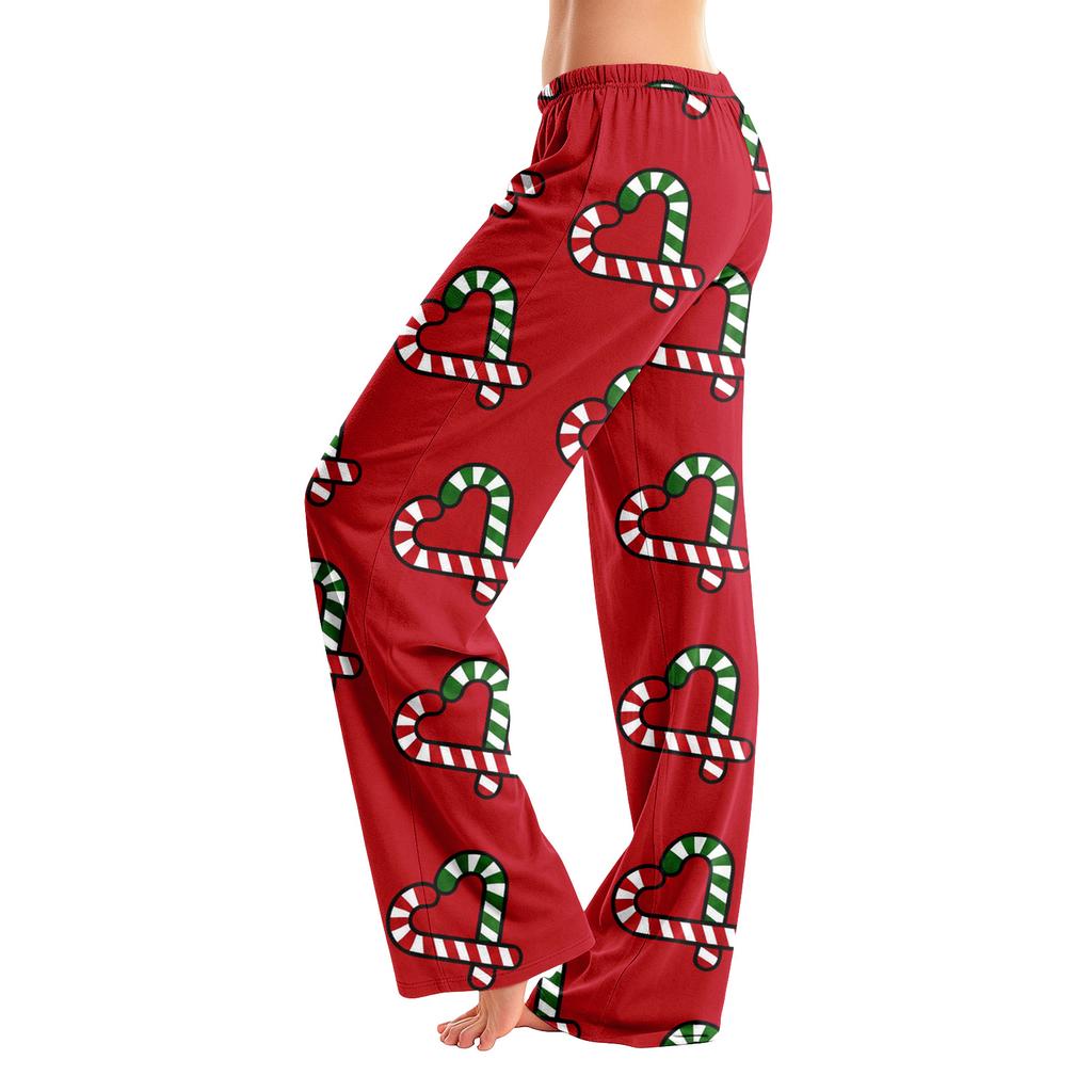 Dames Kerstprint Broek, Casual Pyjamabroek zonder en zonder Zakken