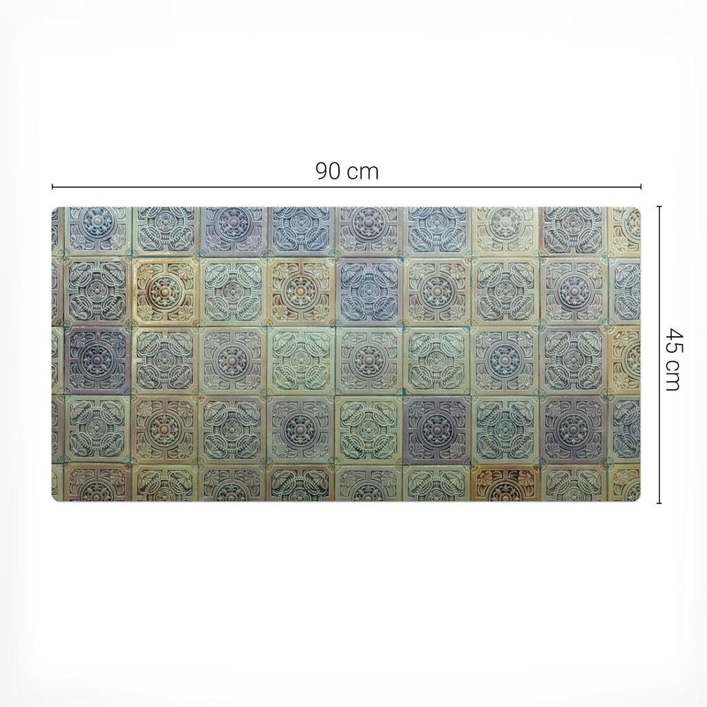 Modern Vinyl Keyboard Mat Retro Tiles Vintage 90x45 Cm