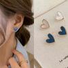 Cute Korean Earrings Heart Bling Zircon Stone Rose Gold Color Stud Earring for Women Fashion Jewelry New Gift