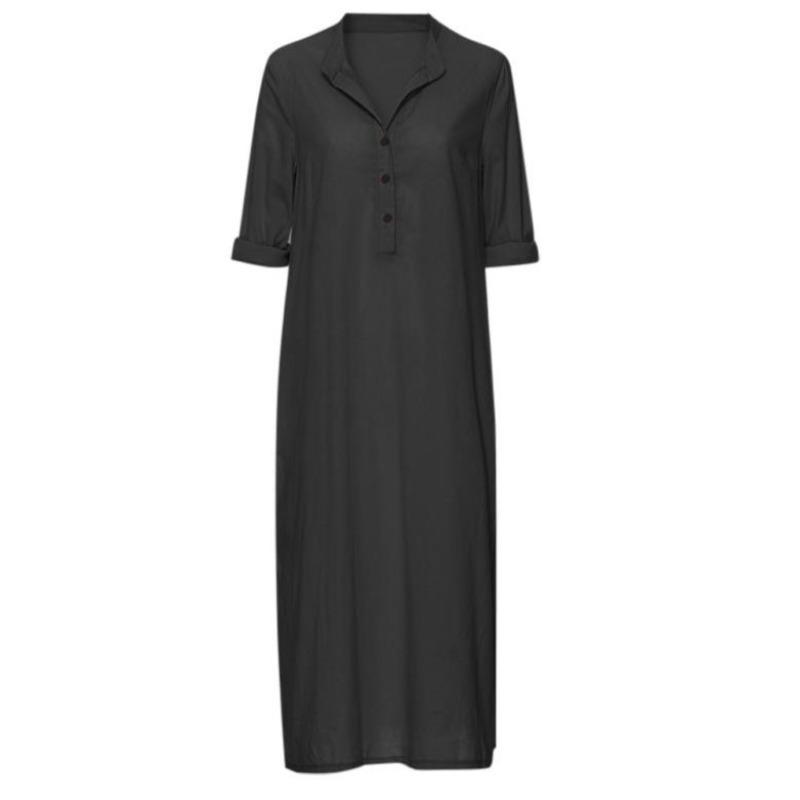 

Ретро длинная юбка в национальном стиле из льна и хлопка, длинное и свободное платье с завышенной талией 3XL чёрный