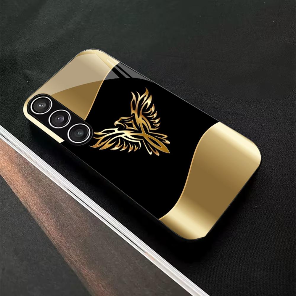 Brownish-black Birds PhoneCase Glass PhoneCase for Samsung Galaxy S26 S25 S24 S23 S22 S21 FE Ultra Plus Scratch Proof Smooth