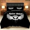 Pościel z wzorem Tokio Hotel Zestaw kołdry Poszewka na kołdrę Poszewka na poduszkę Domowy prezent urodzinowy(1 * poszwa na kołdrę + 2 * poszewki na poduszki, bez rdzenia)