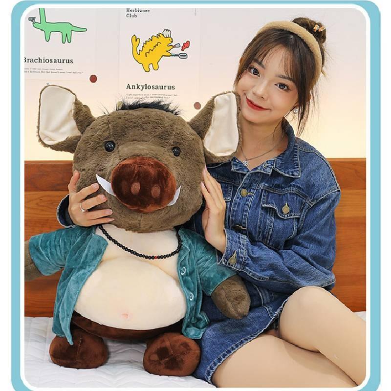 Adorable Plush Pig Bajie Doll Soft Toy Black Myth Wukong Keychain Gift For Girls