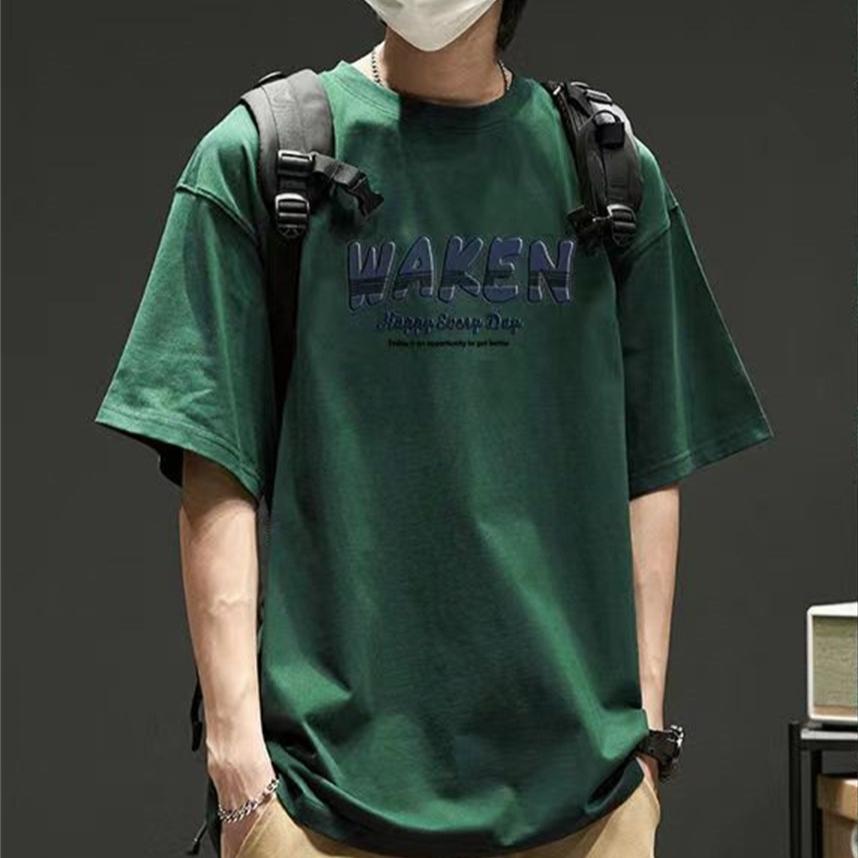 

summer men t-shirts cotton short sleeve t shirt comfortable fabric sportwear white black top 3XL зелёный