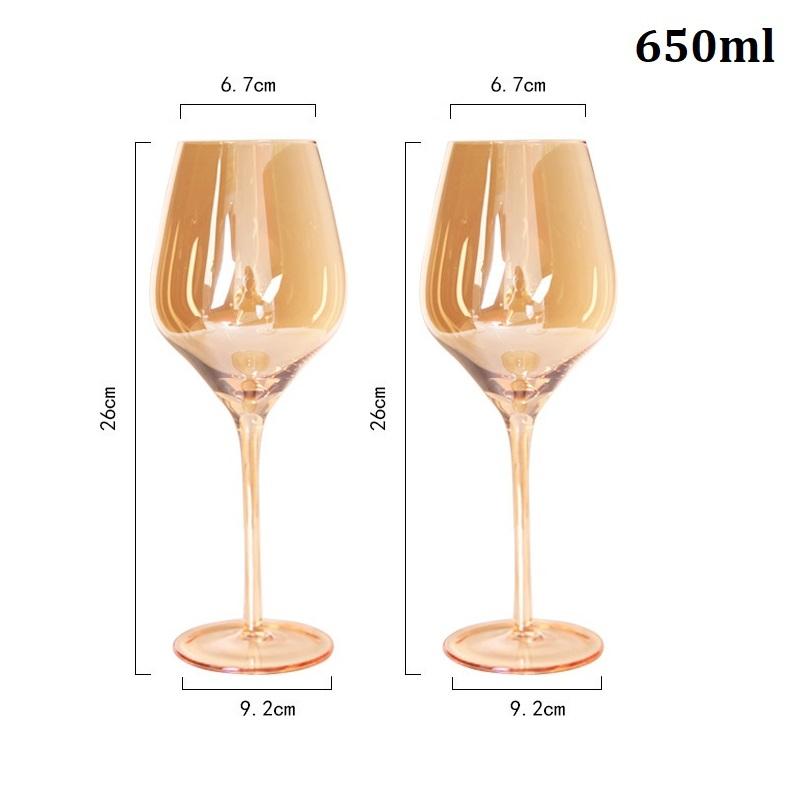 Amber Red Wine Glass Artwork Ultra-Thin Crystal Burgundy Bordeaux Goblet Big Belly Tasting Cup Wedding Party Champagne Flute Cup