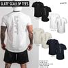 Men's Outdoor Fitness Crew Neck T-Shirt: Short Sleeve, Elastic, Casual, Trendy, Versatile for Workout & Bodybuilding