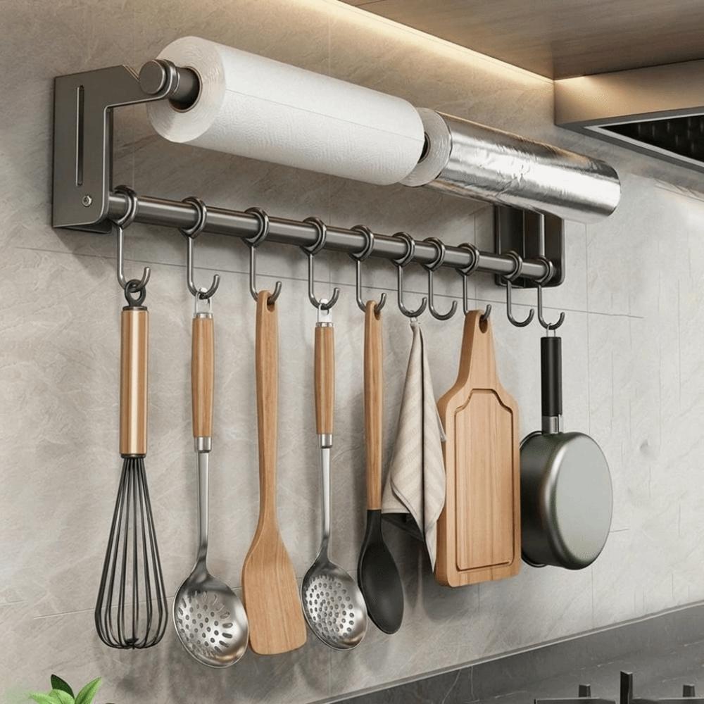 Stainless Steel Utensil Storage Rack Wall Mounted Spoon Ladle Holder  Kitchen Storage