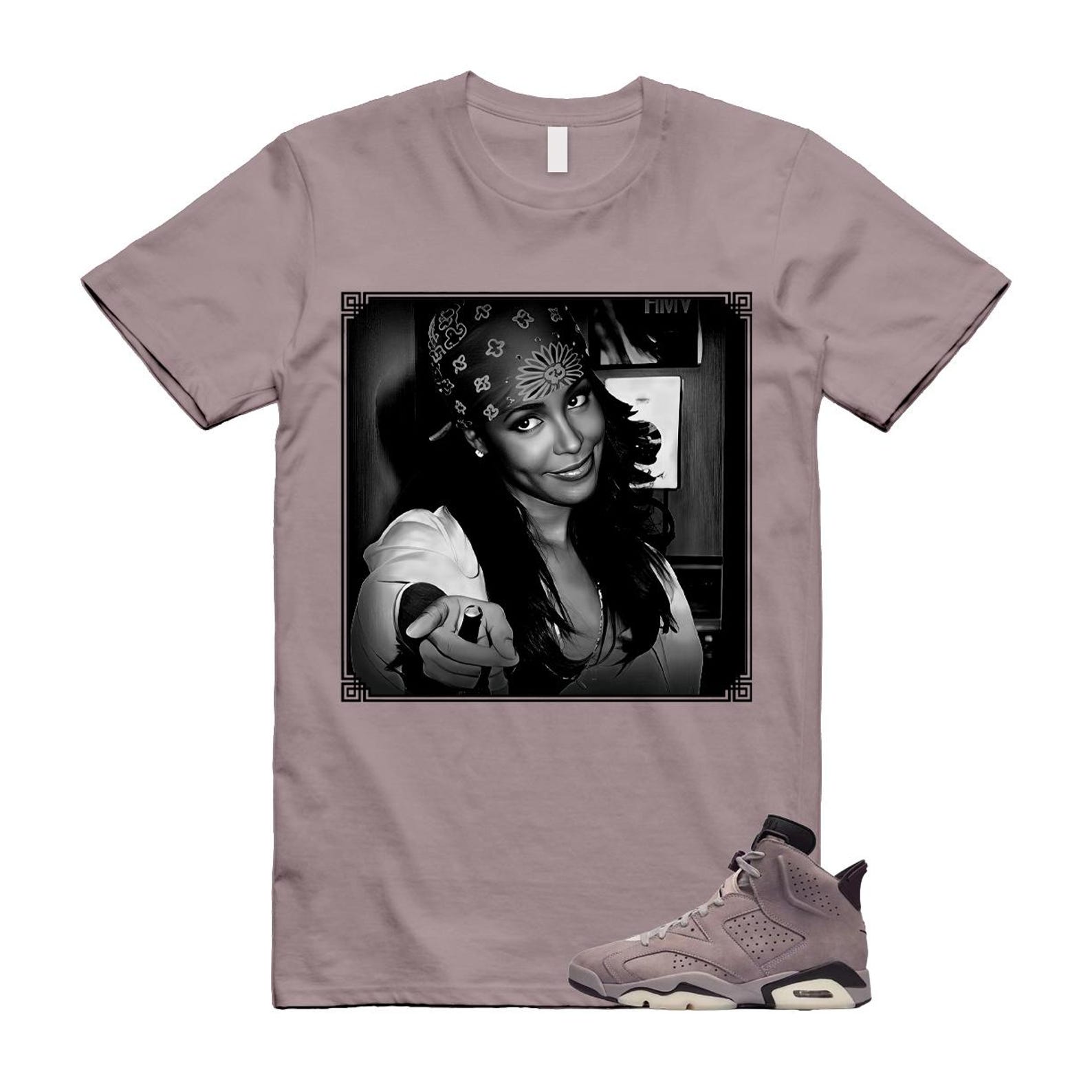 6 Smokey Mauve Black Diffused Taupe Cameo Rose T Shirt Match LIYAH 4XL