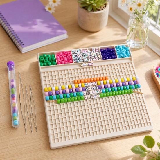 Perler Hurtig Trådningsbakke, Dobbelt Størrelse Nålesystem Fremstillingspladebakke til Tykt Elastik Og Tynd Tråd Intuitivt Gitterlayout