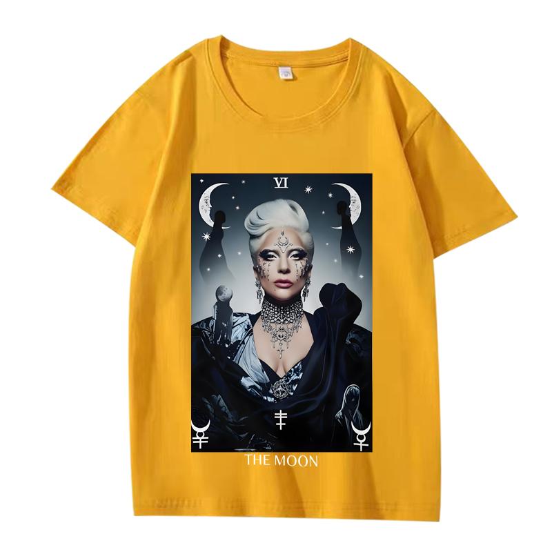 Tarot The moon graphics T Shirt men ’s women Oversized 100% Cotton streetwear short sleeve Summer print Unisex shirts
