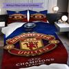 Emblema Manchester Glory Set da tre pezzi (1 * copripiumino + 2 * federa, senza nucleo) Set biancheria da letto 2D Piatto Regalo di Natale Compleanno