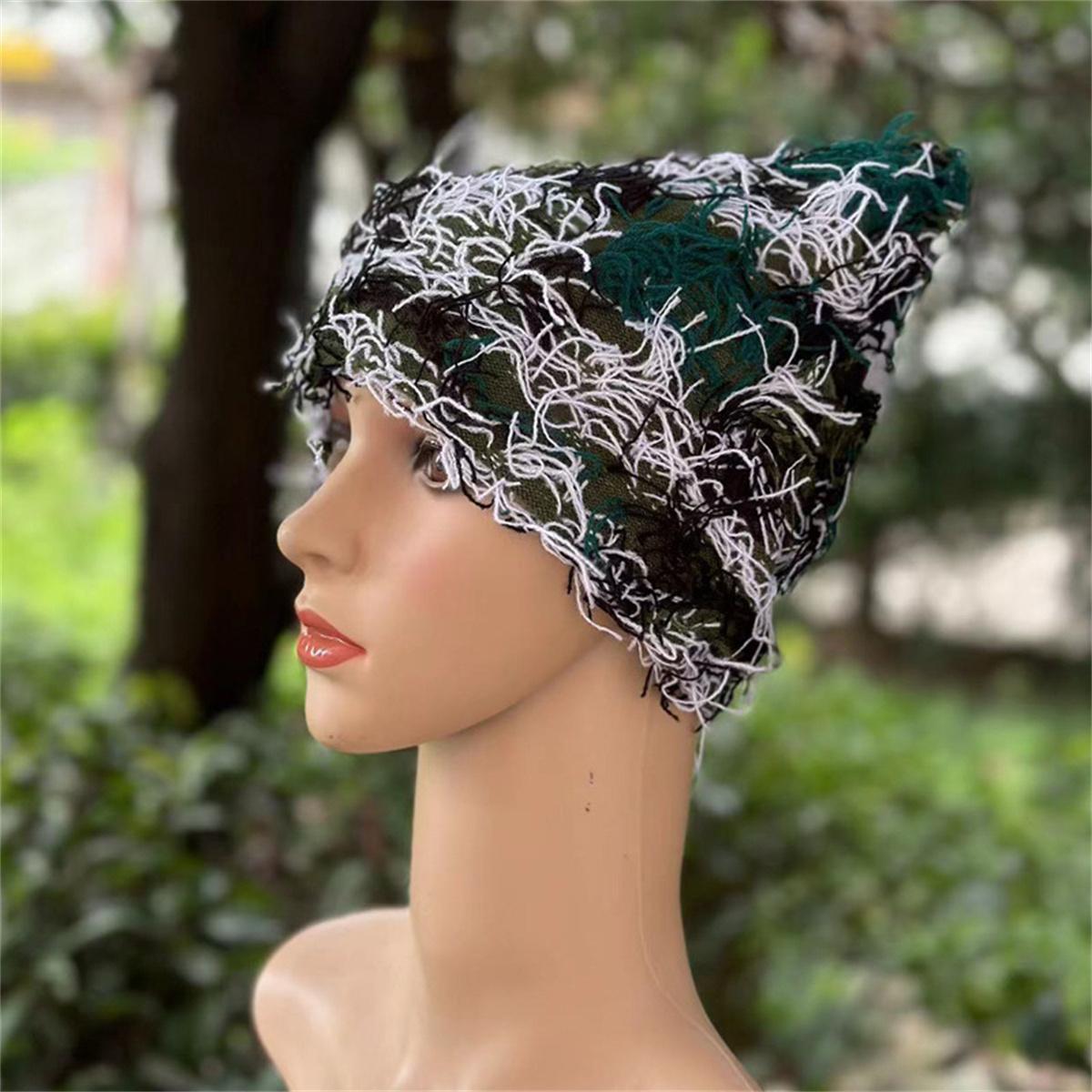 Хит продаж камуфляжная личность вязаная шерстяная шапка осень и зима теплая уличная обезьянка короткая шерстяная шапка для мужчин и женщин