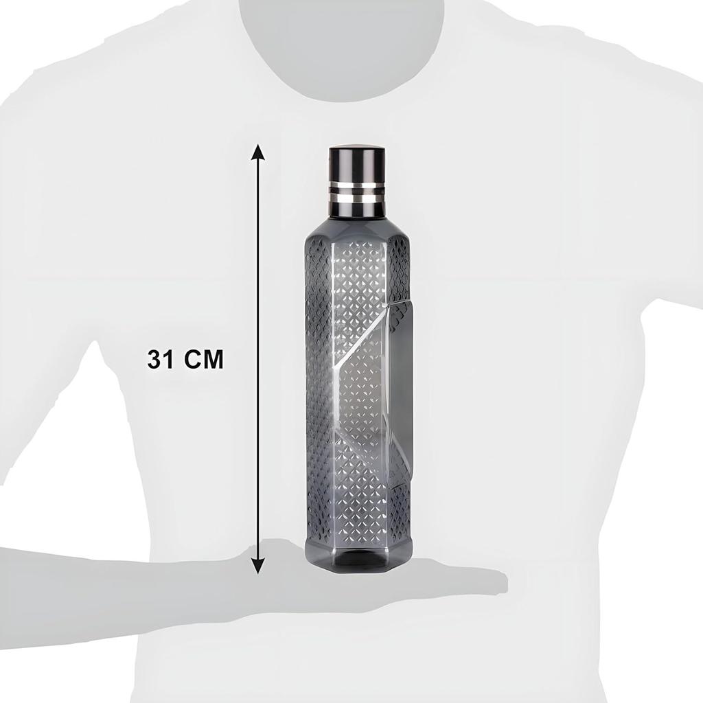 Bouteille d'eau en plastique incassable I Étanche I Sans BPA de qualité alimentaire Bouteille d'eau pour réfrigérateur I Idéale pour la salle de sport, 1 litre chacune, Lot de 6, Assorti