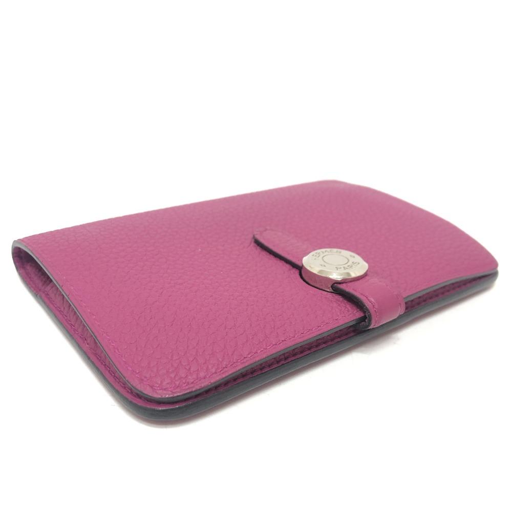 HERMES Dogon Compact Folding Wallet Taurillon Clemence (Estimated) Rose purple