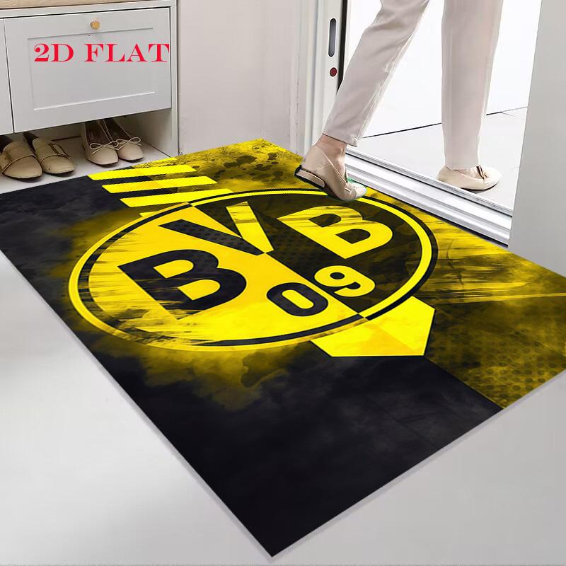 Borussia Dortmund Logo Teppich für Wohnzimmer Schlafzimmer Zuhause Sofadekoration, rutschfeste Bodenmatte für Kinder