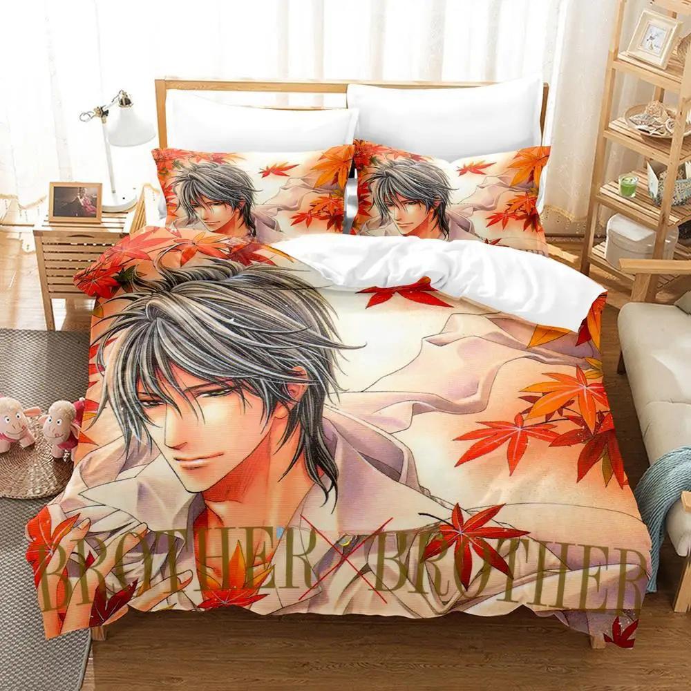 Brother X Brother Bedding Set Single Twin Full Queen King Size Bed Set Adult Kid Bedroom Duvetcover Sets 3D Anime Bed Sheet Set