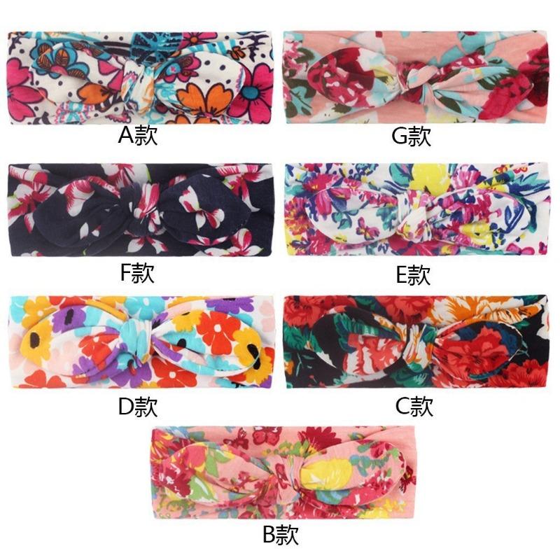 

Children s baby print knotted headband, children s rabbit ear headband, simple bohemian fashion hair accessories