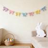 Easter Pastel Bow Garland Banner Spring Velvet Bow Garland Decoration for Table Door Mantel Window Wall Easter Party Supplies