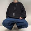 Autumn Men's Hole-Knit Sweater: New Lazy Style Pullover in Black or White