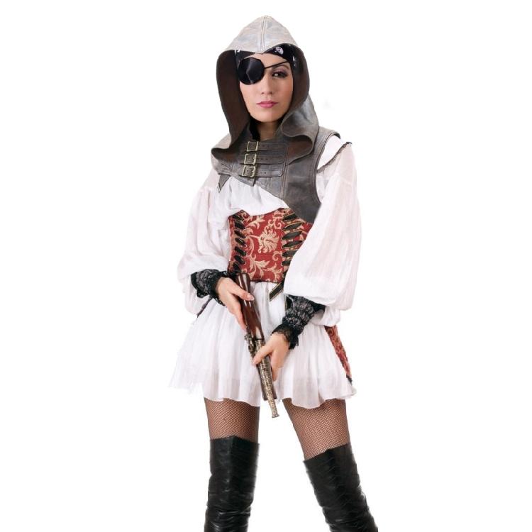 Unisex Faux Leather Medieval Cowl Hat Steampunk Gothic Hooded Cloak Cape with Adjustable Strap for Costume Enthusiasts