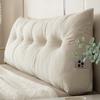 Headboard Wedge Pillow Bedhead Triangular Headboard Pillow Ergonomic Backrest Bolster Cushion with Side Pocket for Dorm Bed Sofa
