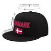 Denmark Danemark Flag Graphic Flat Brim Snapback Cap Polyester Adjustable Casual Adult Headwear