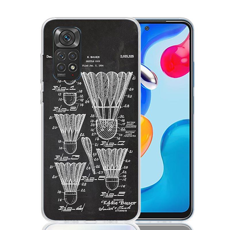 Badminton Sport Phone Case For Xiaomi Redmi Note 13 14 15 Pro Plus 12S 12 14S 11S 11E 10 10S 11 11T 5G 4G Cover Coque Redmi Note