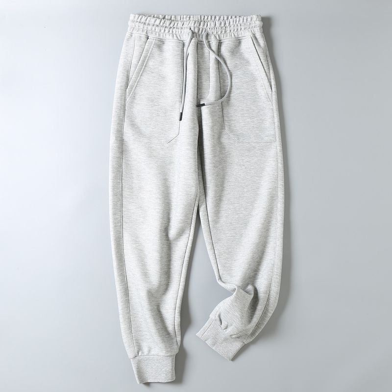 Original Export Surplus Plain Color Basic Versatile Style Autumn Men's Elastic Waist Sports Casual Jogger Knit Sweatpants