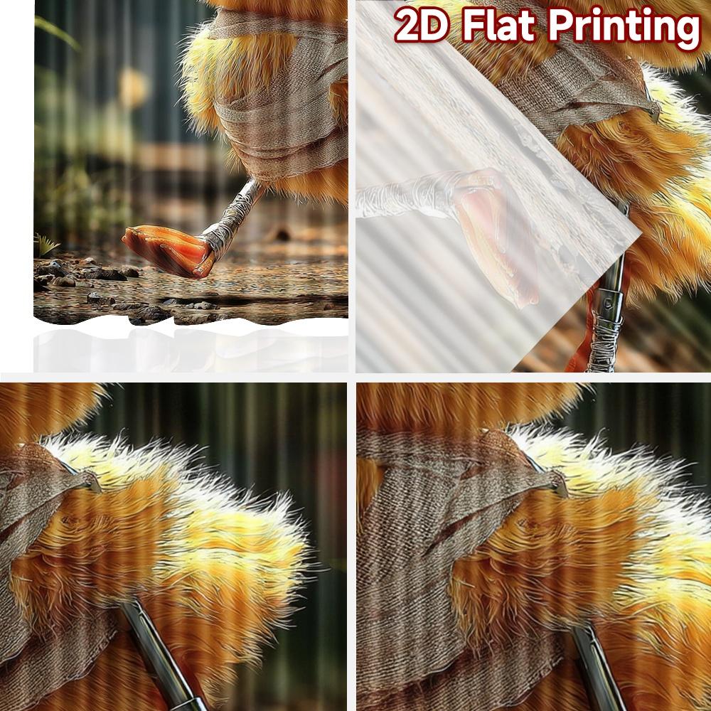 2D flat printing 2pcs Window Curtains Cute Blind Duckling Walking Digital Printed Polyester Drapes Seasonal Party & Holiday