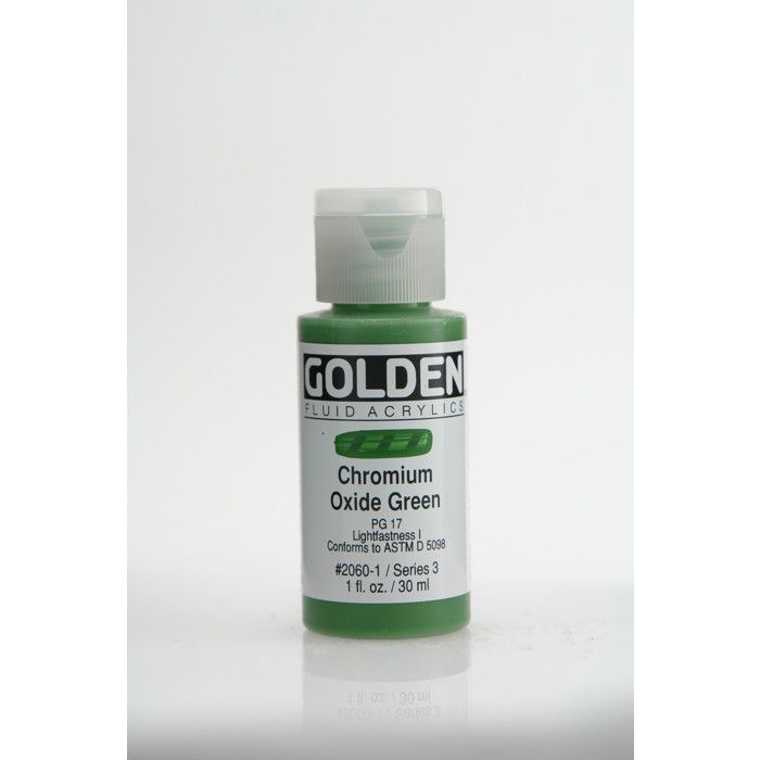 Peinture Acrylique Liquide - GOLDEN - Chromium Oxide Green - 30ml - Haute résistance - Flexibilité