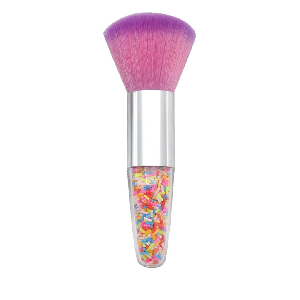 Nástroj na make-up štětce na tvářenky s jednoduchým křišťálovým diamantovým zrnem s průhlednou rukojetí