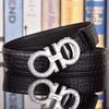 Salvatore Ferragamo 3.3cm Men's Belt Luxury Brand Designer Belt Suit Jeans Formal Brand