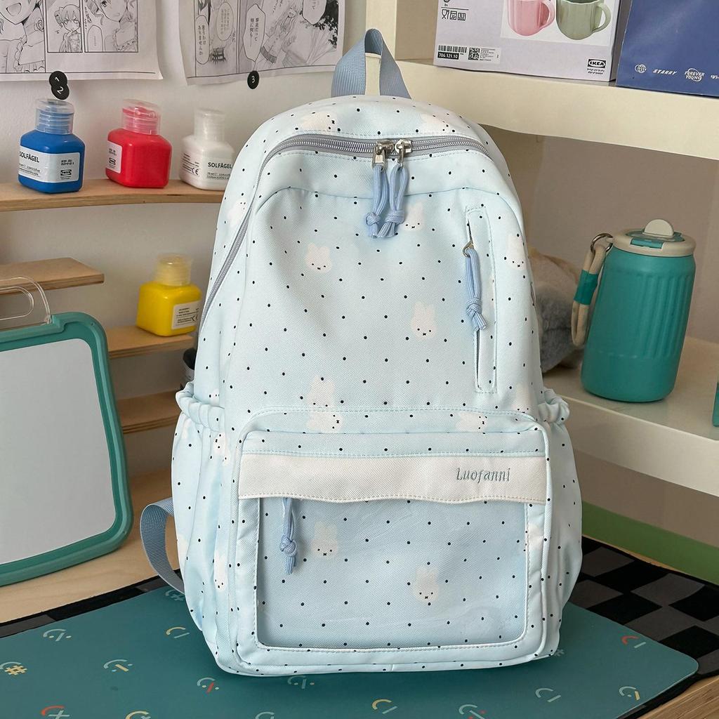 Schoolbag Light Lemon Candied Yellow Series Rabbit Polka Dot Backpack for Primary and Secondary School Students Campus Full of Vitality School Bag