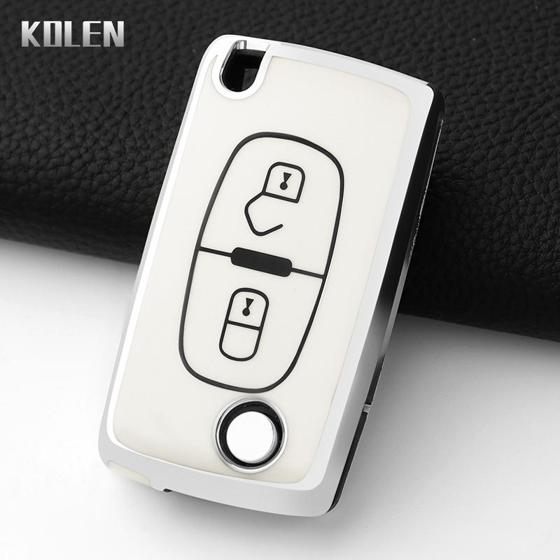 Mode Auto Schlüsselhülle Abdeckung Für Citroen C2 C3 C4 C5 C6 Xsara Berlingo Für Peugeot 207 307 308 407 607 807 Geschützter Schlüsselanhänger Fob