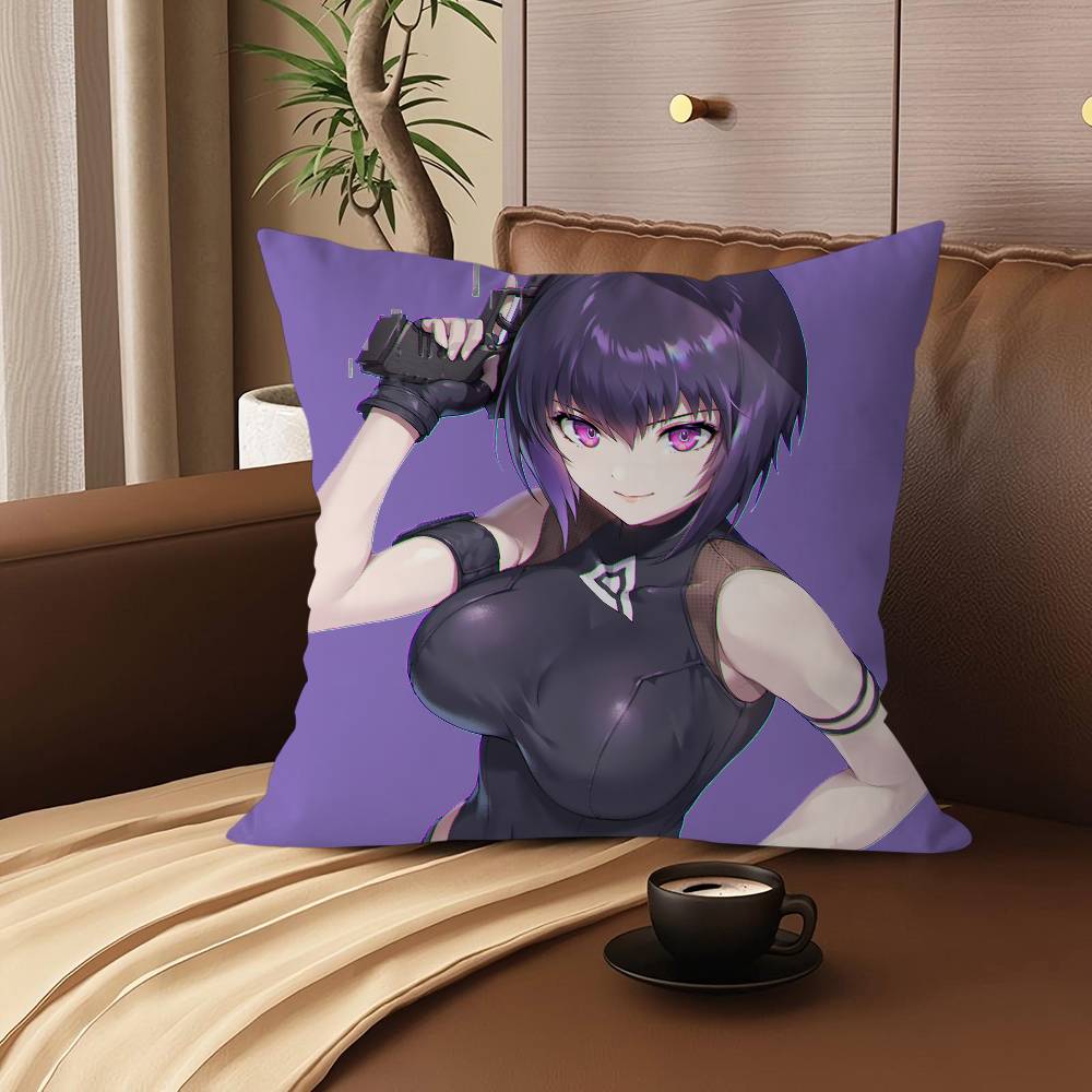 G-Ghost In The Shell Cartoon Animation Pillow Gift Home Office Decoration Bedroom Sofa Car Cushion Cover Case 45x45